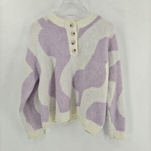 Little Lies purple and white sweater in‎ size M/L.